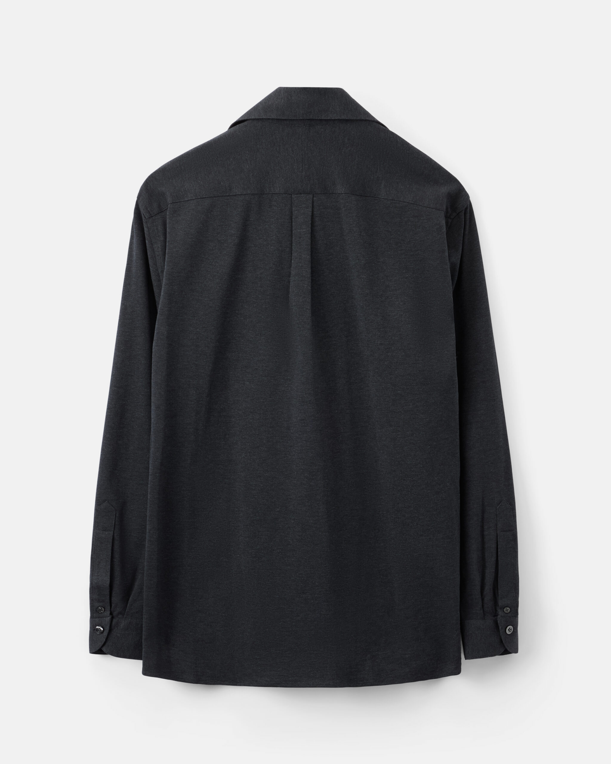 Måttsydd ‘Signatur’ Mörkgrå pikéskjorta bomull image 4