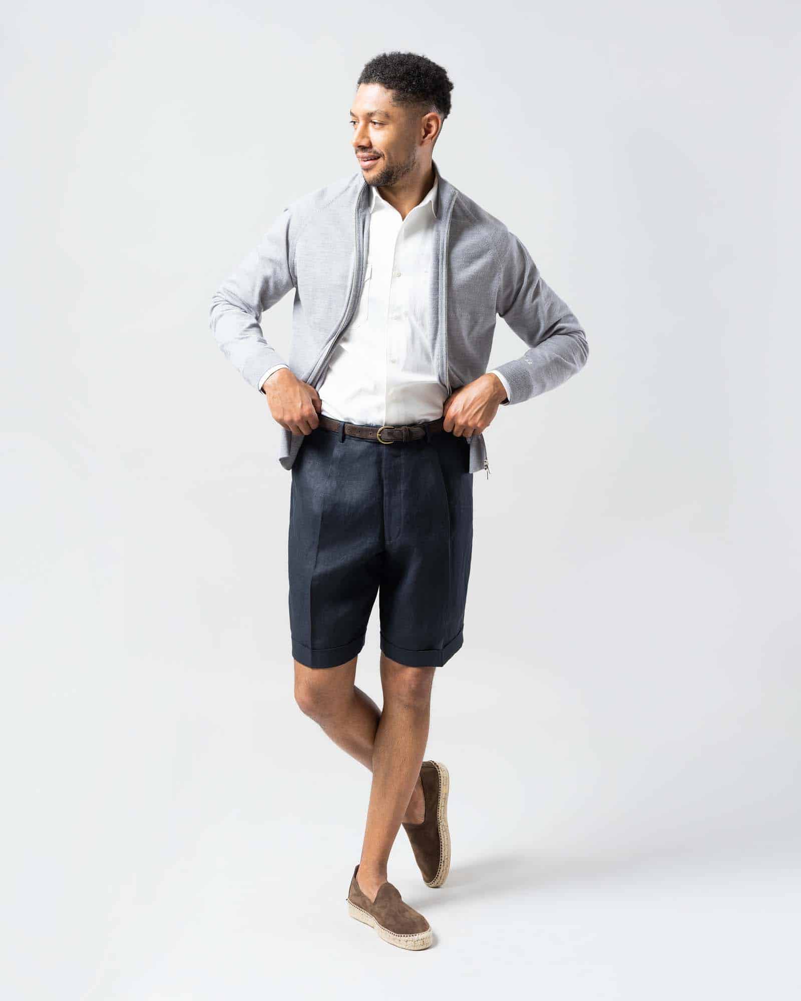 Midnattsblå shorts linne image 1