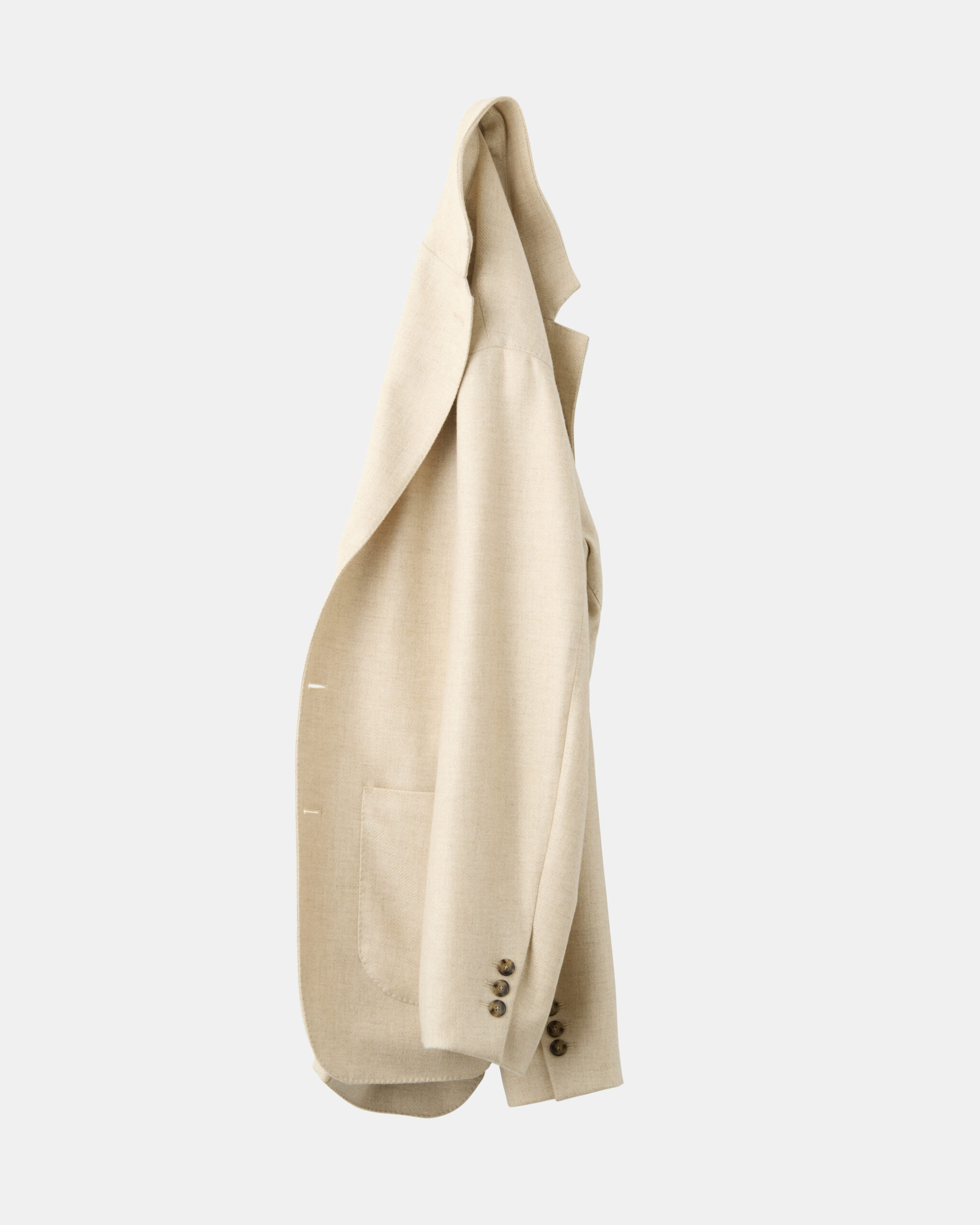 Måttsydd Soft Jacket i 100% oatmeal-kashmir image 3