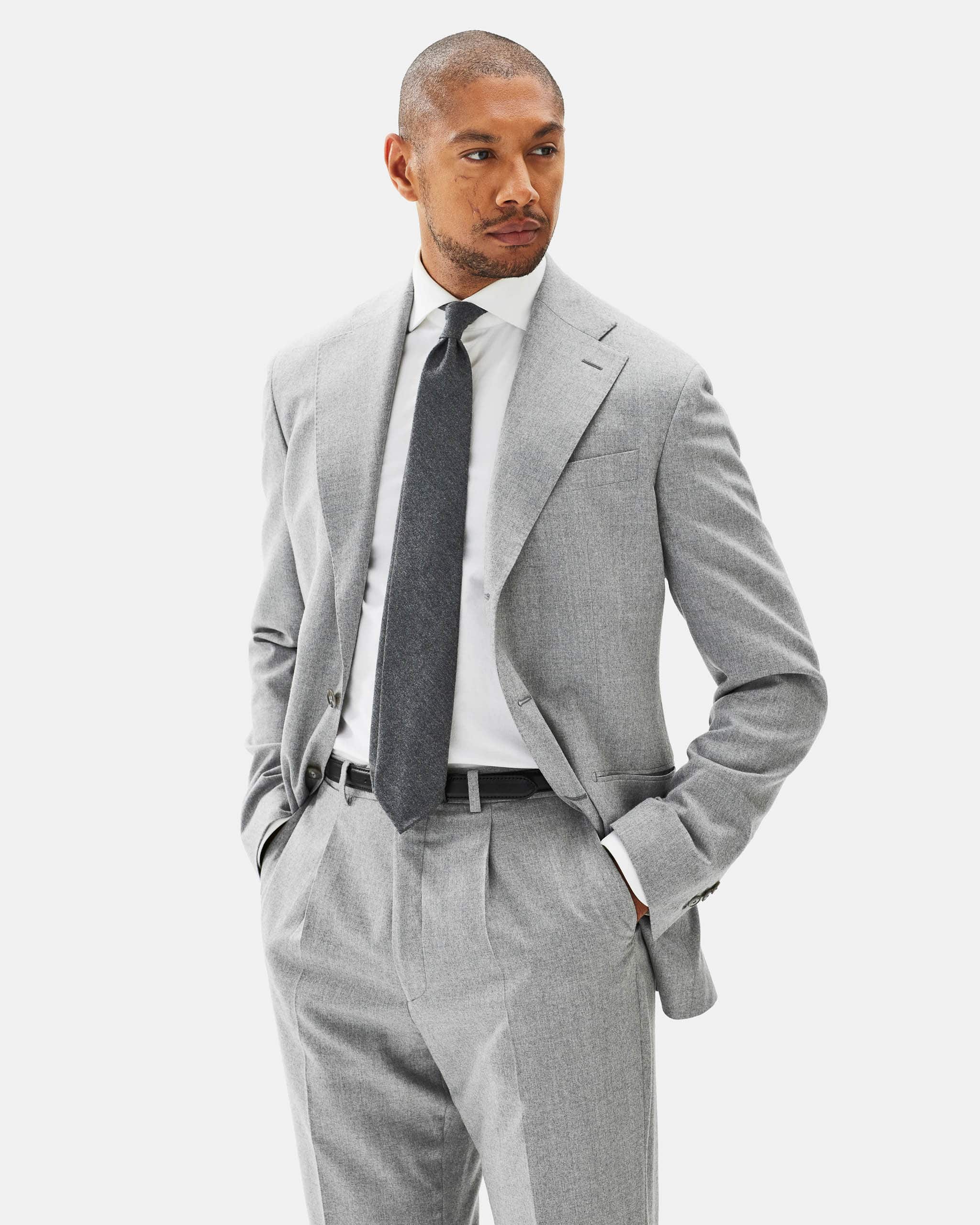 Ljusgrå kostym flanell image 3