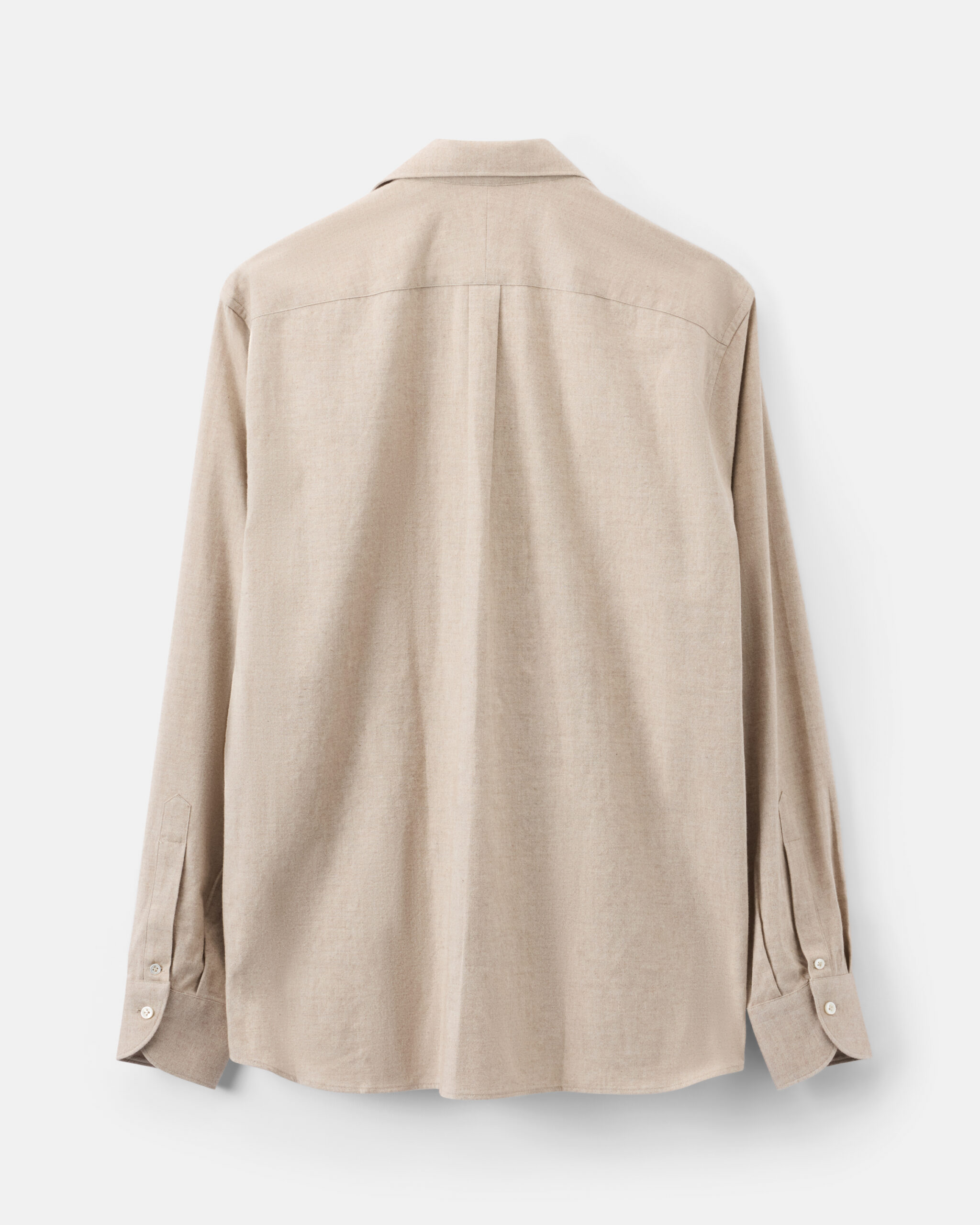 Måttsydd Skjorta Beige Borstad Bomulls-flanell image 4