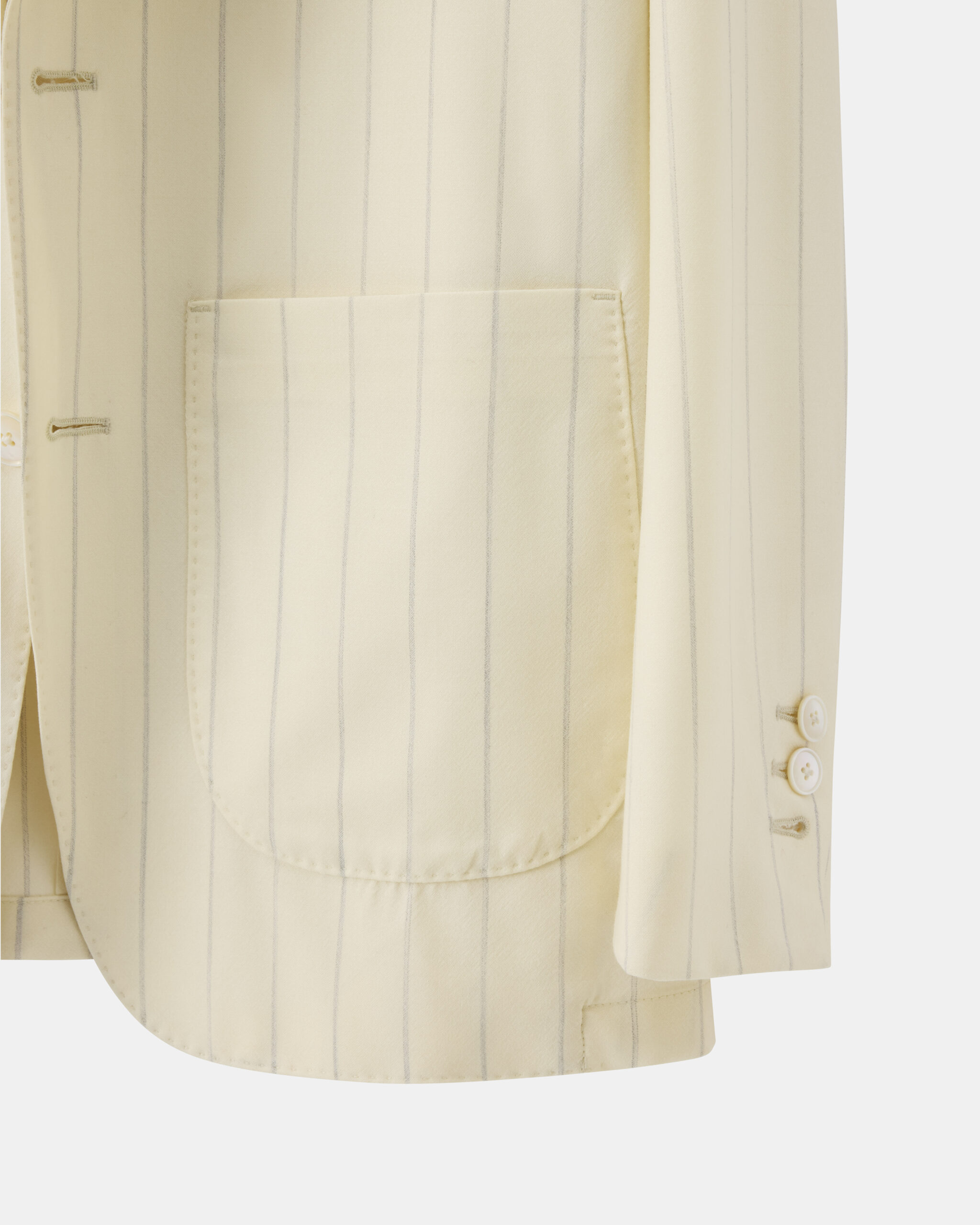 Soft Suit Off White White 'Pencil Stripe' Superfine Wool image 5