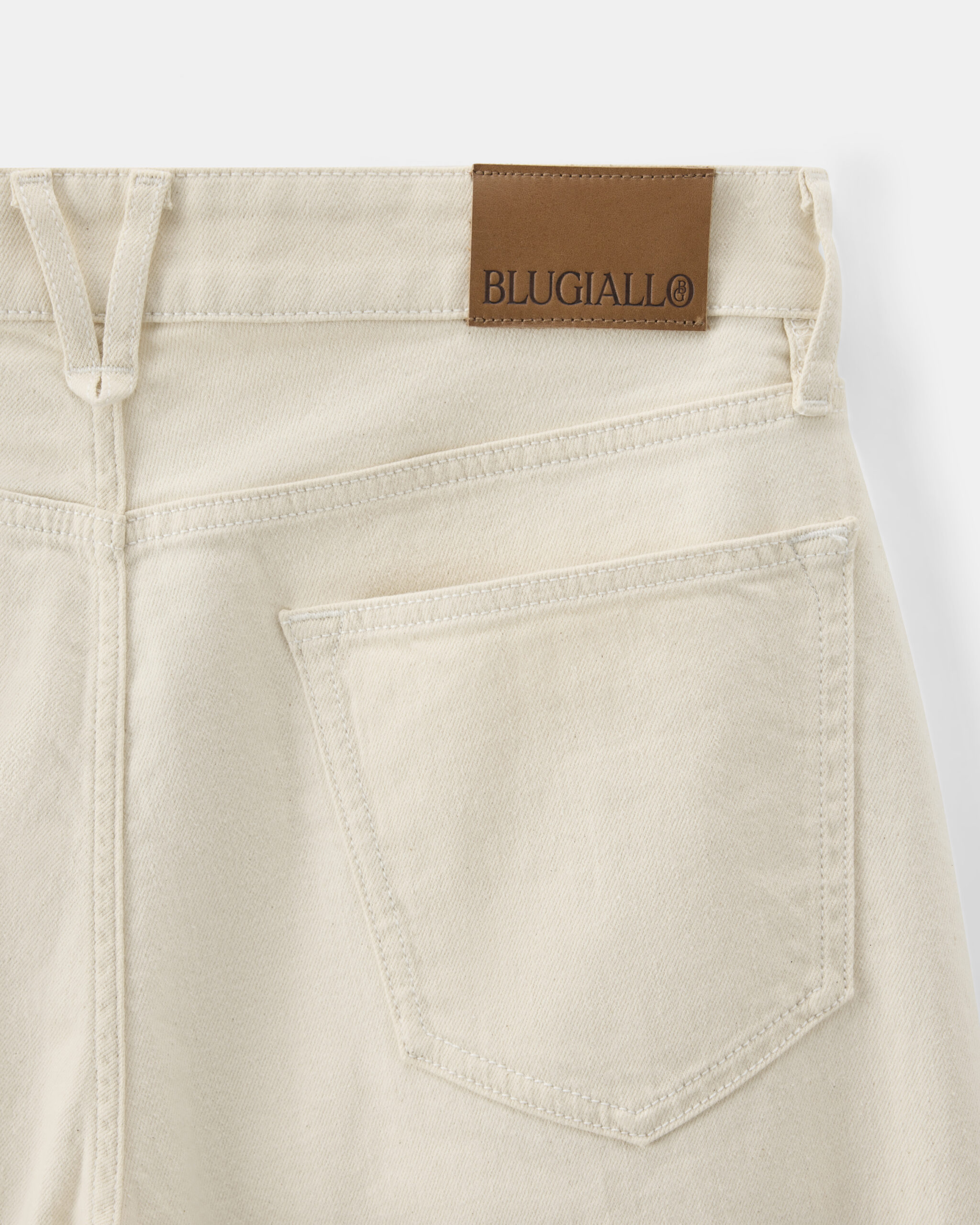 Måttsydda ‘90201’ Jeans 9oz Ecru beige stretch denim image 4